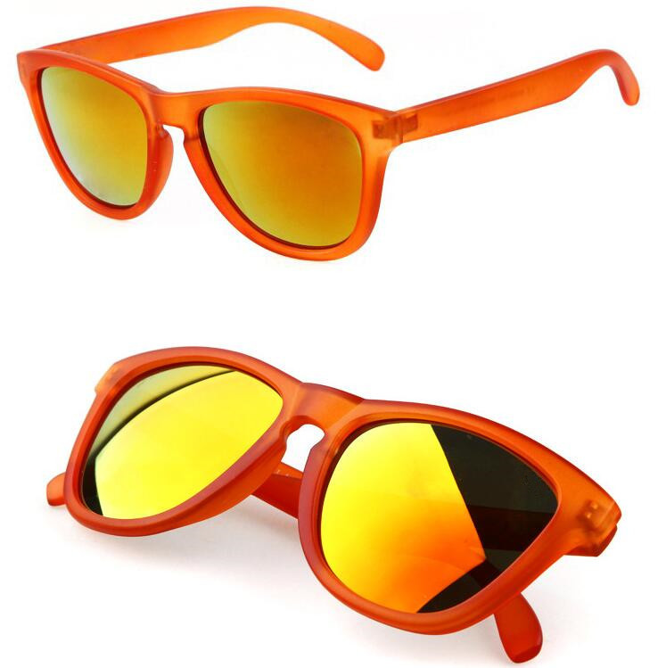 orange frame frogskin style sunglasses